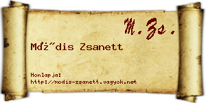 Módis Zsanett névjegykártya